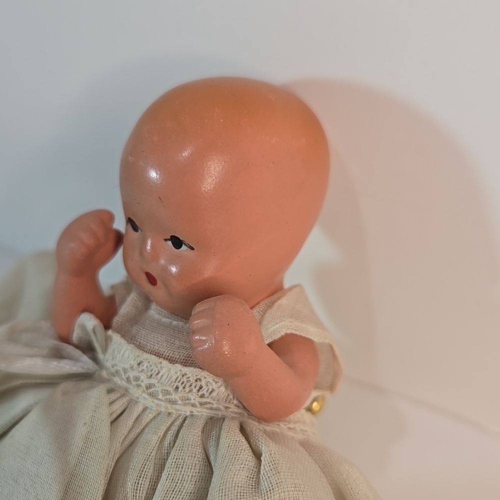 Nancy Ann Storybook Doll Hush-A-Bye Long Dress 1940's Bisque Infant Babydoll - Picture 3 of 13